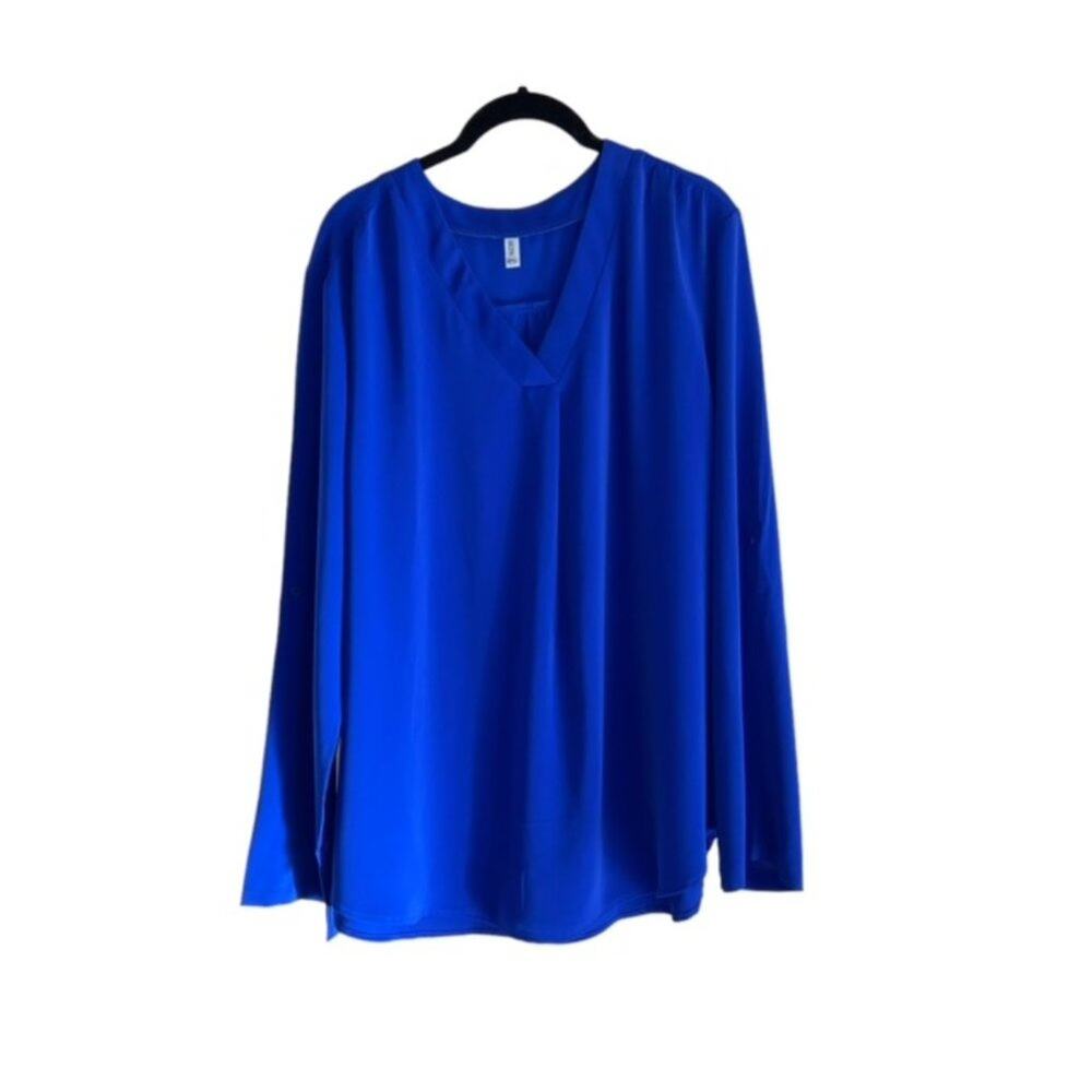 Women's Blouse, Blue, Size 2XL, QueZhu